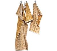 Lot de 3 pièces jacquard miel - TISSAGES DE BEAULIEU - Torchon - Essuie main - Lavette