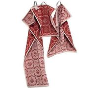 Lot de 3 pièces jacquard rouge - TISSAGES DE BEAULIEU - Torchon - Essuie main - Lavette