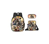 Lot de 3 pièces Sac à Dos, Trousse à crayons, Sac à Bandoulière Fairy Tail pour Garçon et Filles (SD3528) Multicolore