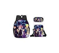Lot de 3 pièces Sac à Dos, Trousse à crayons, Sac à Bandoulière Fairy Tail pour Garçon et Filles (SD3529) Multicolore