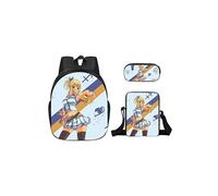 Lot de 3 pièces Sac à Dos, Trousse à crayons, Sac à Bandoulière Fairy Tail pour Garçon et Filles (SD3531) Multicolore