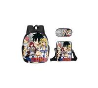 Lot de 3 pièces Sac à Dos, Trousse à crayons, Sac à Bandoulière Fairy Tail pour Garçon et Filles (SD3533) Multicolore
