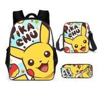 Lot de 3 pièces Sac à dos Trousse à crayons sac à bandoulière pour enfants Pokémon - Delicate