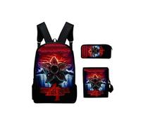 Lot de 3 pièces Sac à Dos, Trousse à crayons, Sac à Bandoulière Stranger Things pour Garçon et Filles (SD1348) Multicolore