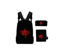 Sacs à dos scolaires GENERIQUE Lot de 3 pièces Sac à Dos, Trousse à crayons, Sac à Bandoulière Stranger Things pour Garçon et Filles (SD1344) Noir