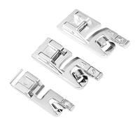 Lot de 3 Pieds de Pression pour Ourlet Roulé Étroit, 3 mm, 4 mm, 6 mm pour Machine à Coudre à Tige Basse à Encliqueter pour Machine à Coudre Singer, Brother, Babylock