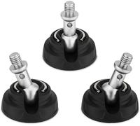 Lot de 3 pieds de trépied en caoutchouc avec vis de 9,5 mm, filetage antidérapant universel pour trous de vis de 9,5 mm, largeur 50 mm