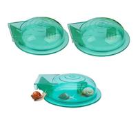 Lot de 3 pièges à escargots en plastique pour aquarium d'eau douce Vert Boîte de récupération d'escargots Fournitures de nettoyage d'aquarium Pièces de rechange Accessoires