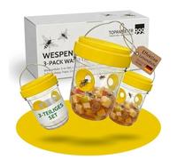 Lot de 3 pièges à guêpes d'extérieur - Piège à guêpes pour jardin et balcon - Réutilisable sans produits chimiques - Piège à insectes contre les guêpes - Répulsif contre les guêpes - Répulsif à guêpes