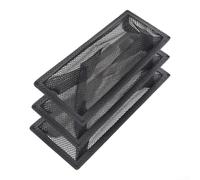 Lot de 3 pièges à plancher en polyester noir 10,2 x 25,4 cm | Convient aux registres de 10,2 x 25,4 cm, maille en polyester, pièges anneaux et clés, maintient la circulation de l'air