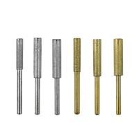 Lot de 3 pierres à aiguiser cylindriques revêtues pour tronçonneuse électrique 4,0 mm, 4,8 mm, 5,5 mm, pour l'entretien de la tronçonneuse et le polissage des métaux (doré)