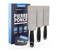 Lot de 3 pierres ponces anti-urine extra puissantes avec poignée - Pierre ponce pour toilettes sans bord - Pierre de nettoyage pour toilettes contre l'urine, le calcaire et la pierre brune - Naturel