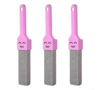 Lot de 3 pierres ponces de nettoyage avec poignée pour enlever les taches de rouille et de calcaire sur les surfaces de porcelaine et de carrelage dans les salles de bains (violet)