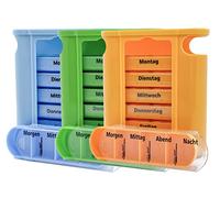 Lot de 3 piluliers 7 jours de qualité Tiga-Med (3 coloris différents)
