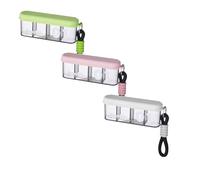 Lot de 3 piluliers avec compartiments - Boîte de rangement portable pour médicaments 2 fois par jour 4 pièces pour deux jours avec cordes pour médicaments et vitamines