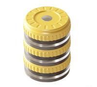 Lot de 3 piluliers empilables avec couvercle rotatif et dos magnétique, rangement résistant à l'humidité pour vitamines et suppléments, étui de voyage portable pour un usage quotidien (jaune)