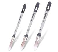 Lot de 3 Pinceau Rond, Pinceaux Vernis Rond - 3 Tailles, Pinceau de Pouce Professionnnels, Ronds Pointus Pinceau pour Peinture Coins Fenêtres/Armoires/Zones Étroites, 9.5, 13, 15mm (Gris)