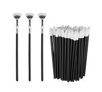 Lot De 3 Pinceaux À Mascara Coudés, 50 Pinceaux De Maquillage En Éponge, Pinceaux Cosmétiques En Éventail, Pinceau À Mascara, Pinceau À Colorier, Pinceau À Mascara En Éventail Coudé
