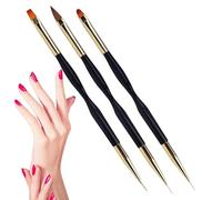 Lot de 3 pinceaux à ongles en acrylique - Pour , extension de gel - Pour - Outils de peinture pour manucure, salon de manucure, usage domestique
