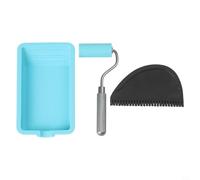 Lot de 3 pinceaux à rouleau en silicone avec plateau, kit d'outils de peinture pour rénovation de maison et projets de bricolage, pinceaux en silicone réutilisables faciles à nettoyer