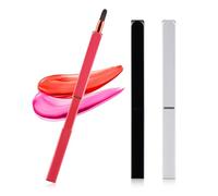 Lot de 3 pinceaux applicateurs à lèvres exquis professionnels anti-poussière rétractables pour maquillage, rouge à lèvres (noir, argent et rouge bijoux)