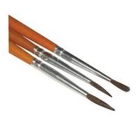 Lot de 3 pinceaux aquarelle SAVY ronds N°2 4 6 poils de poney Poils bruns (peints)