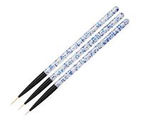 Lot de 3 pinceaux bleus pour nail art, fournitures de nail art, peinture gel UV, pinceaux acryliques pour la Saint-Valentin, la fête des mères, un mariage, une fête, une remise de diplôme, Noël, un