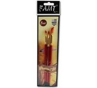Lot de 3 pinceaux d'Art - Biseauté n 2 - Biseauté n 4 - Biseauté n 6 - AMT MULTICOLORE G