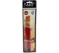 Lot de 3 pinceaux d'Art - Plat n 0 - Plat n 6 - Plat n 8 - AMT MULTICOLORE G
