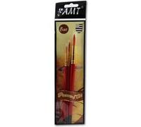 AMT Pinceaux d'art Modèle 5 – Lot de 3 (Rond n°4, n°8, n°12) Multicolore G