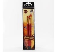 Lot De 3 Pinceaux D'Art Ronds N°0/4/6 - Amt
