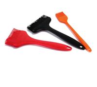 Lot de 3 pinceaux de cuisine en silicone 21 cm - pinceau pâtisserie extra large 9,1 cm/7 cm/3,2 cm - brosse alimentaire résistante à la chaleur, sans BPA, idéale pour barbecue, cuisson et pâtisserie