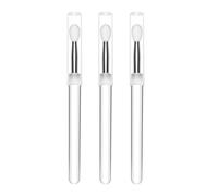 Lot de 3 pinceaux de maquillage en silicone avec capuchons anti-poussière pour rouge à lèvres, gloss à lèvres, fard à paupières, cristal