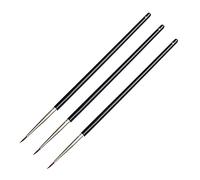 Lot de 3 pinceaux de maquillage fins noirs pour eyeliner, pinceaux de maquillage et outils de maquillage