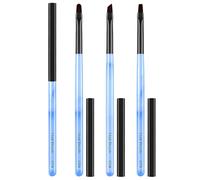 Lot de 3 pinceaux de nettoyage pour nail art, ronds, angulaires, plats, résistants à l'acétone, pinceaux à ongles pour ranger les mésaventures de vernis sur les cuticules et les designs de nail art
