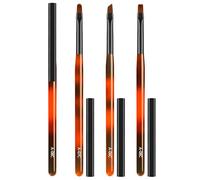 Lot de 3 pinceaux de nettoyage pour nail art, ronds, angulaires, plats, résistants à l'acétone, pinceaux à ongles pour ranger les mésaventures de vernis sur les cuticules et les designs de nail art