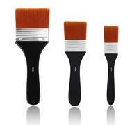 Lot de 3 pinceaux de peinture acrylique pour pinceaux acryliques - Pinceaux plats - Qualité artistique - Poils plats - Nylon - Pour peinture à l'huile et peinture (20/40/70 mm)