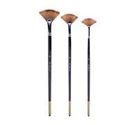 Lot de 3 pinceaux de peinture en forme d'éventail pour débutants, étudiants, enfants, débutants, école, peinture acrylique, aquarelle, peinture acrylique, ensemble de pinceaux miniatures pour enfants