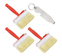 Lot de 3 pinceaux de peinture fixes, avec 1 ouvre-boîte, kit d'outils de peinture muraux, outils de décoration industrielle, adaptés pour la peinture, le revêtement, les murs, le bois, les meubles
