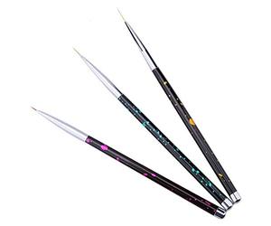 Lot de 3 pinceaux fins et fins pour nail art - Stylo à dessin - Pratique et astucieux