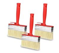 Lot de 3 pinceaux muraux - 120 mm x 30 mm - Pinceau à lasure - Pinceau mural - Pinceau de peinture - Pinceau de peinture - Pinceau de surface - Pour peintures à base de solvant, lasures, huile de bois