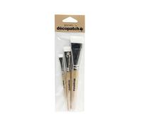 Lot de 3 pinceaux plats en nylon Décopatch