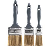 Lot de 3 pinceaux plats pour vernis et lasures - 30 mm, 50 mm, 70 mm pour peintures à base d'eau et à base de solvants