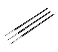 Lot de 3 pinceaux professionnels en nylon 0 00 000 à pointe fine pour peinture acrylique, aquarelle, peinture à l'huile