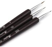 Lot de 3 pinceaux professionnels pour nail art - Stylo pinceau pour nail art, détaillant - Durabilité