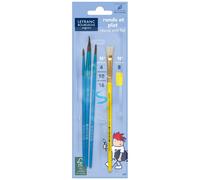 Lot De 3 Pinceaux Ronds N°4/10/16 Et 1 Pinceau Brosse Plate N°8 - Lefranc Bourgeois