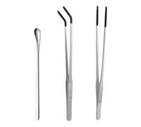 Lot de 3 Pinces a Alimentation pour Reptiles Lézards,Pincettes Droites Incurvées en Acier Inoxydable de 26,7 cm et Cuillère d'alimentation de 22,1 cm pour Outils D'aquarium,Plantes,Aquariums