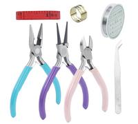 Lot de 3 pinces à bijoux, pince à bec, kit de pinces à bijoux, outils de fabrication de bijoux avec pince à chaîne, coupe-fil, fabrication de bijoux