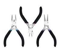 Lot de 3 pinces à bijoux professionnelles pour perlage de bijoux, coupe-fil, outil de perlage en métal pour les amateurs de pince à bec incurvé