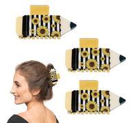Lot de 3 pinces à cheveux amusantes pour enseignantes, femmes et filles, élégantes barrettes à cheveux pour la rentrée scolaire, accessoires pour enseignants, étudiants (B)